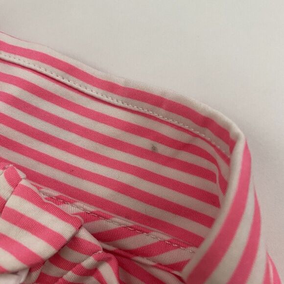 Vineyard Vines Kids Sankaty Shep Shirt Pink White Striped 1/4 Zip Pullover L 14 - Picture 9 of 11